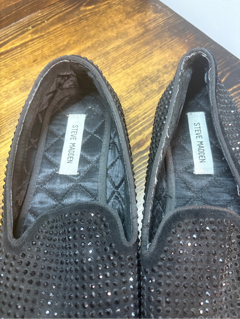 Steve Madden Black Caviar Jeweled Loafers Men’s Size 10 - Picture 5 of 10